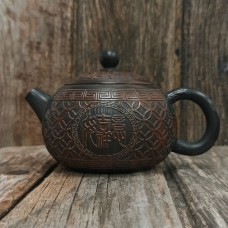 Чайник глиняный «Красавица Си Ши», резной, 210 мл